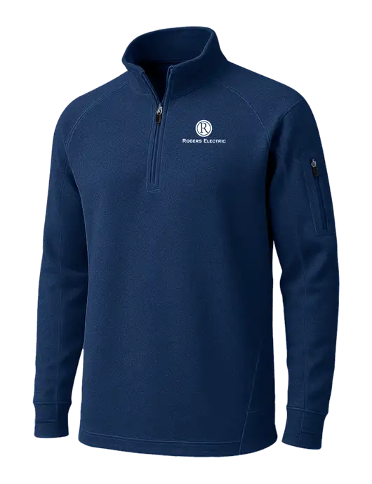 True Navy Tech Fleece 1/4 Zip Pullover w/Rogers Electric Logo