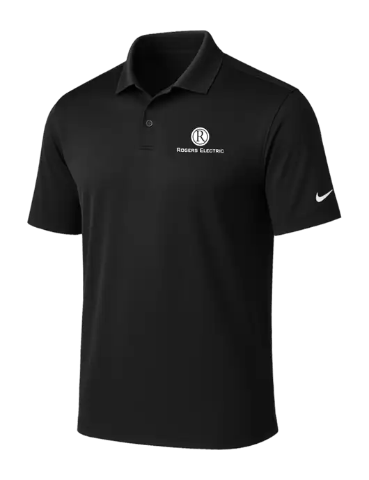 NIKE Black Victory Solid Polo w/Rogers Electric Logo