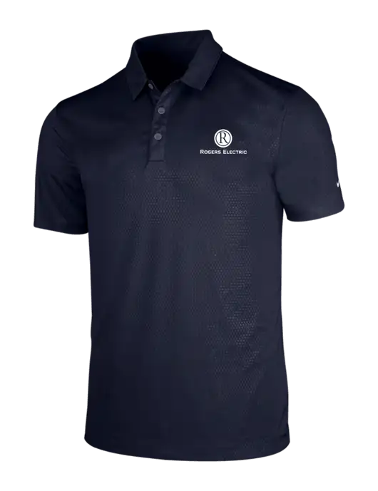NIKE Dark Navy Dri-Fit Embossed Tri-Blade Polo w/Rogers Electric Logo
