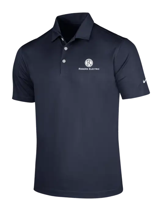 NIKE Dark Navy Dri-Fit Vertical Mesh Polo w/Rogers Electric Logo