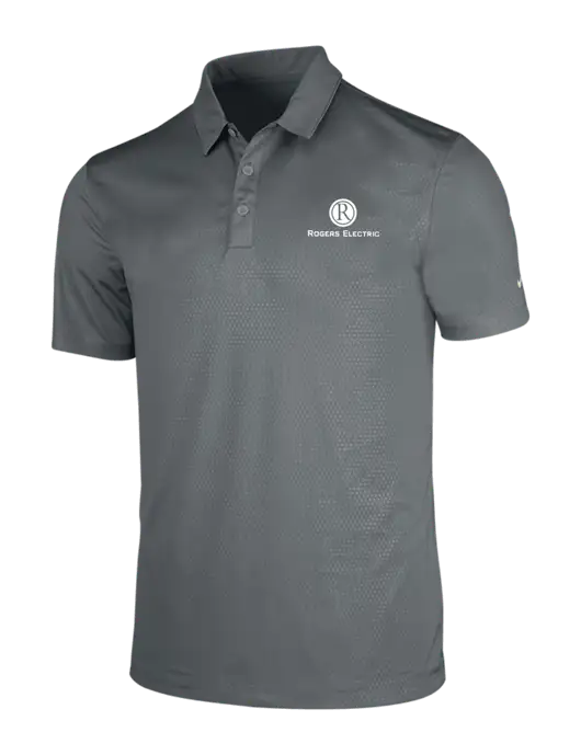 NIKE Medium Grey Dri-Fit Embossed Tri-Blade Polo w/Rogers Electric Logo