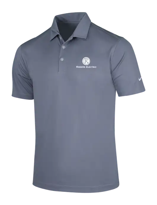 NIKE Medium Grey Dri-Fit Vertical Mesh Polo w/Rogers Electric Logo