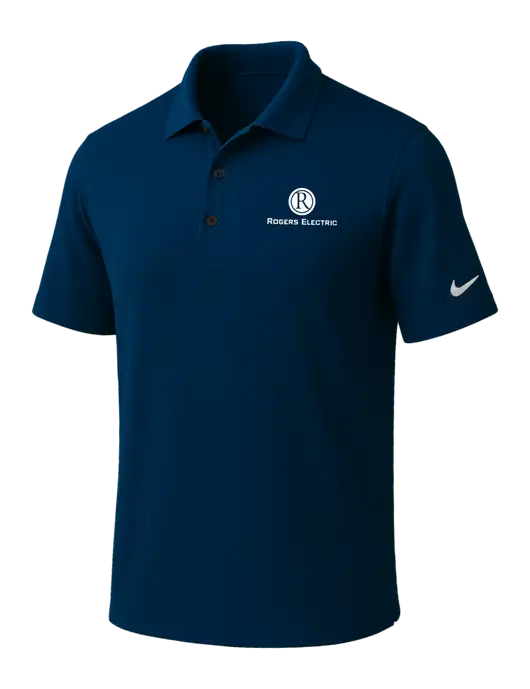 NIKE Navy Dri-Fit Micro Pique Polo w/Rogers Electric Logo