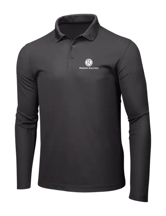 OGIO Charcoal Grey Caliber 2.0 Long Sleeve Polo w/Rogers Electric Logo