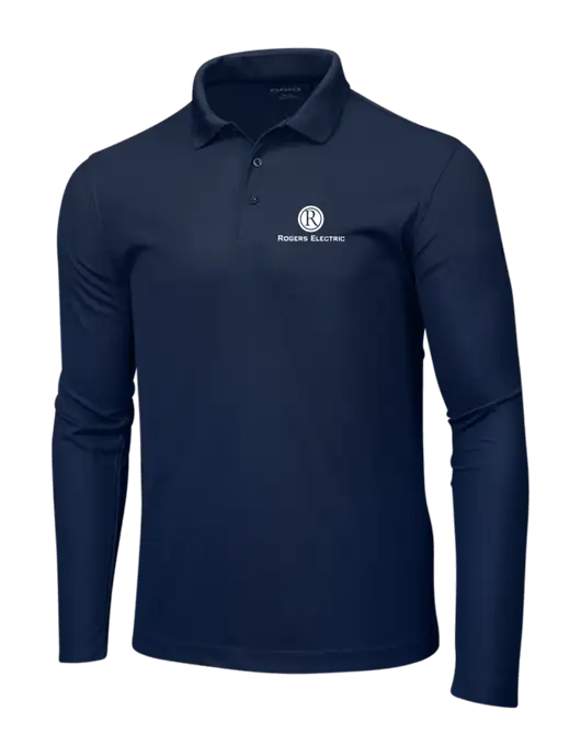 OGIO Navy Caliber 2.0 Long Sleeve Polo w/Rogers Electric Logo