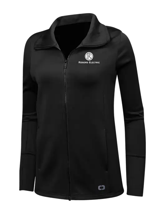 OGIO Black Womens Endurance Modern Performance Full-Zip w/Rogers Electric Logo