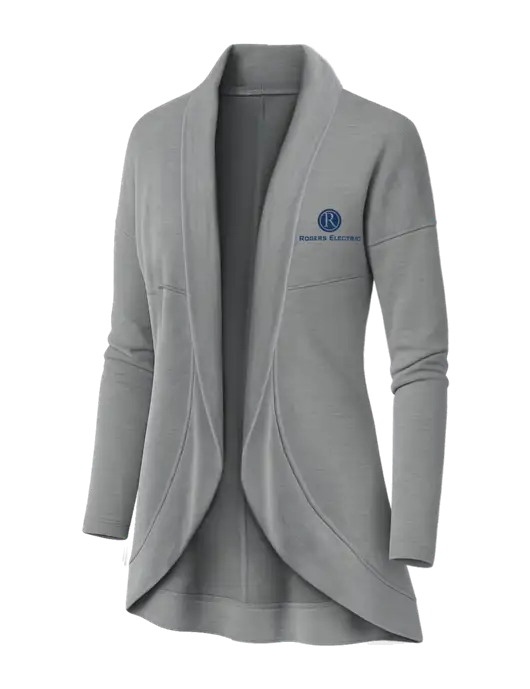 OGIO Light Grey Heather Womens Luuma Cocoon Fleece w/Rogers Electric Logo