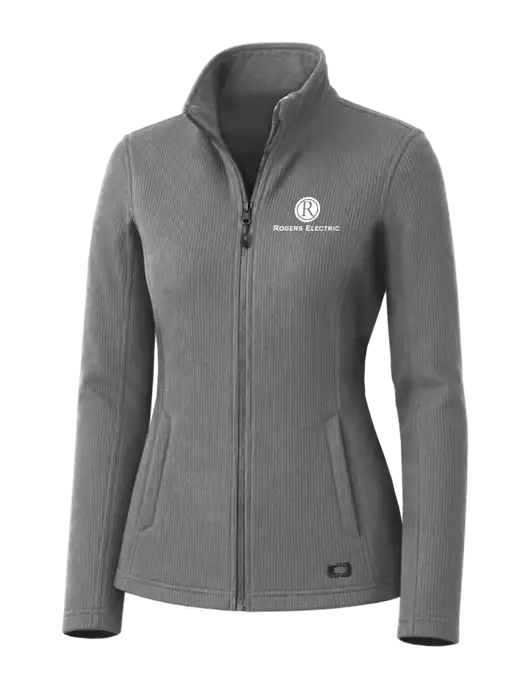 OGIO Medium Grey Womens Grit Fleece Jacket w/Rogers Electric Logo