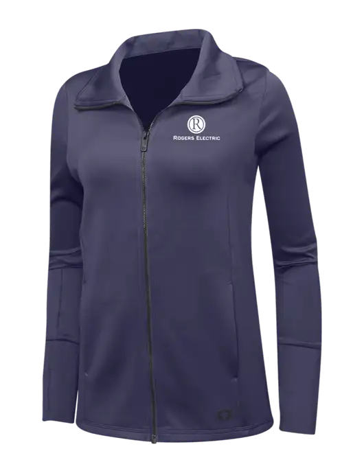 OGIO Navy Womens Endurance Modern Performance Full-Zip w/Rogers Electric Logo