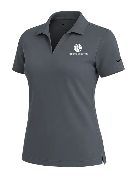 NIKE Dark Grey Womens Dri-Fit Micro Pique Polo w/Rogers Electric Logo