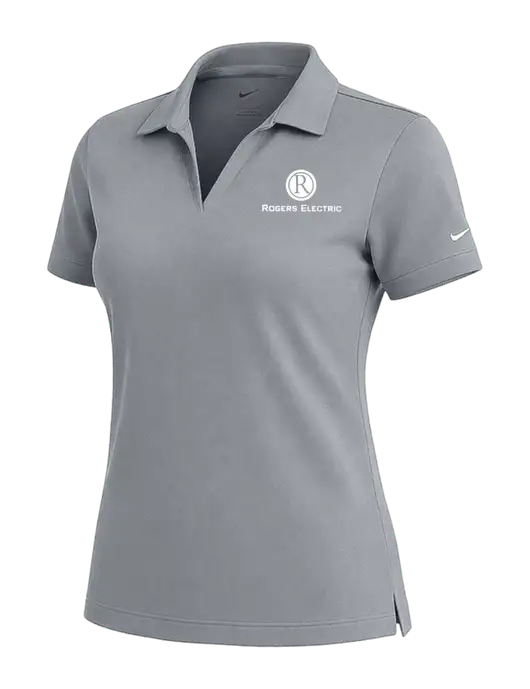 NIKE Medium Grey Womens Dri-Fit Micro Pique Polo w/Rogers Electric Logo