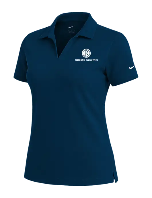 NIKE Navy Womens Dri-Fit Micro Pique Polo w/Rogers Electric Logo