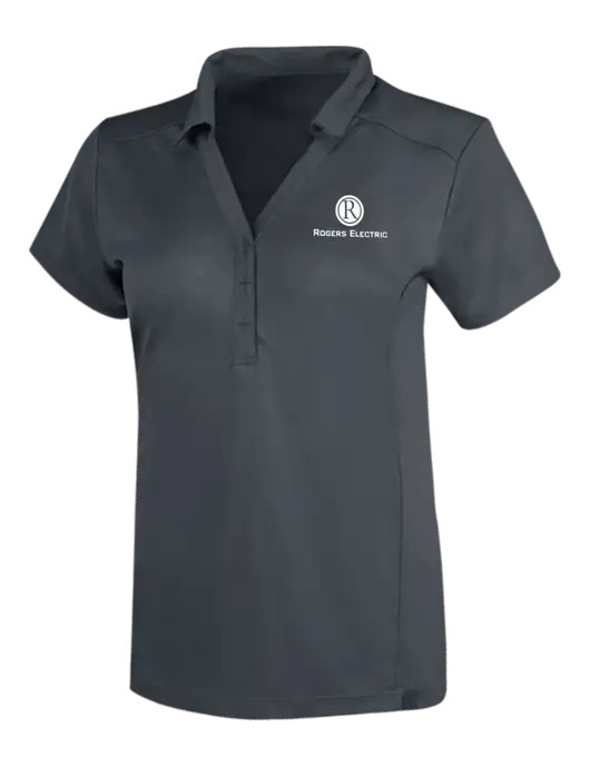 OGIO Dark Grey Womens Framework Polo w/Rogers Electric Logo