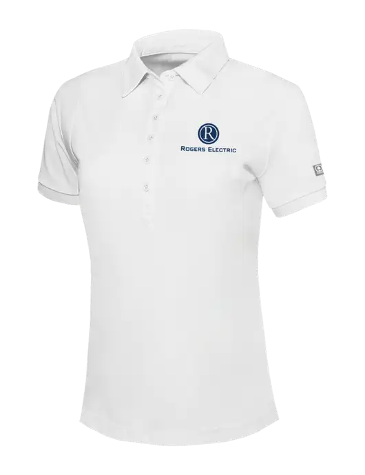 OGIO Womens Bright White Jewel Polo w/Rogers Electric Logo