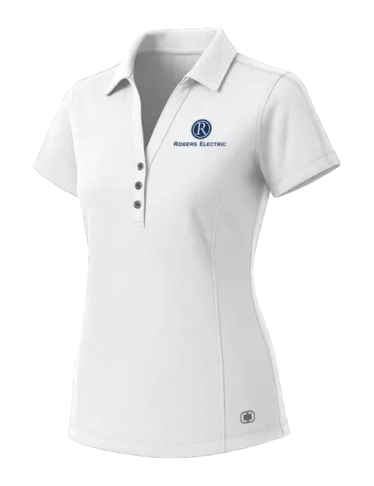 OGIO Womens White ONYX Polo w/Rogers Electric Logo