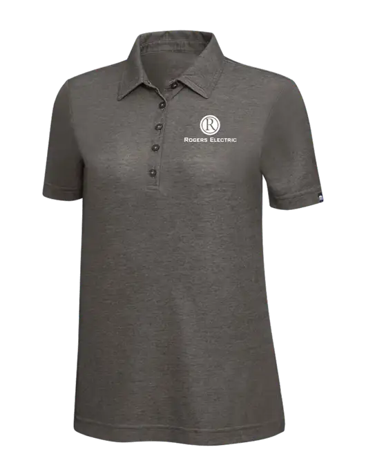 TravisMathew Black Heather Womens Oceanside Polo w/Rogers Electric Logo