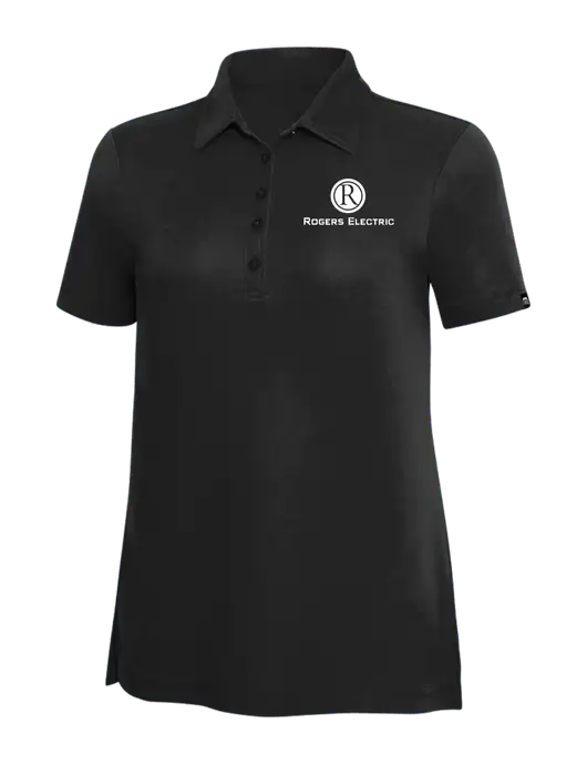 TravisMathew Black Solid Womens Oceanside Polo w/Rogers Electric Logo