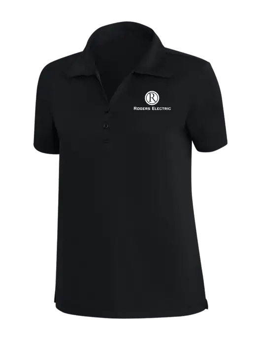 TravisMathew Black Womens Coto Performance Polo w/Rogers Electric Logo