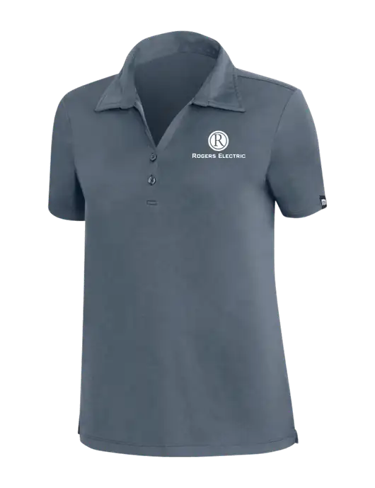 TravisMathew Dark Slate Blue Womens Coto Performance Polo w/Rogers Electric Logo