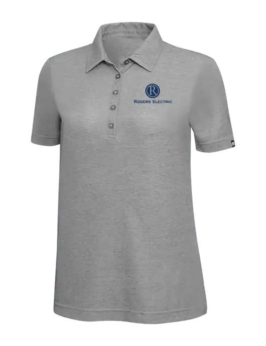 TravisMathew Grey Heather Womens Oceanside Polo w/Rogers Electric Logo