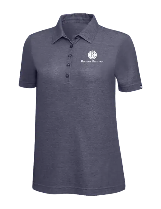 TravisMathew Navy Heather Womens Oceanside Polo w/Rogers Electric Logo