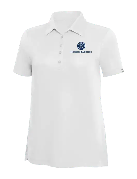 TravisMathew White Solid Womens Oceanside Polo w/Rogers Electric Logo