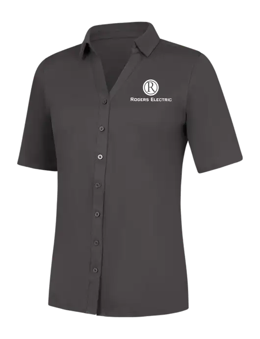 Womens Dark Grey City Stretch Top w/Rogers Electric Logo