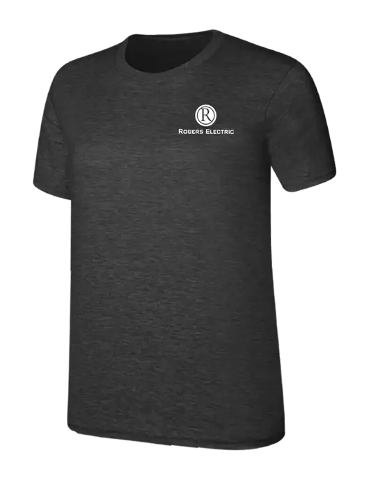 Womens Ring Spun Dark Heather Grey 4.5 oz T-Shirt w/Rogers Electric Logo