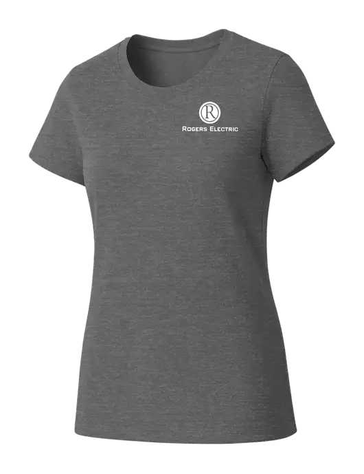 Womens Seriously Soft Grey Frost T-Shirt w/Rogers Electric Logo