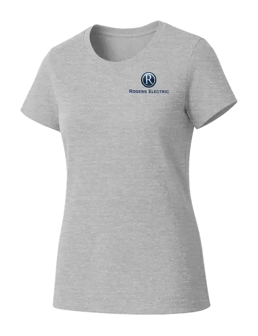 Womens Seriously Soft Light Heathered Grey T-Shirt w/Rogers Electric Logo