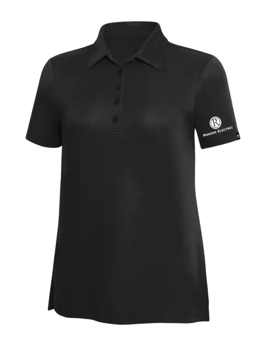 TravisMathew Black Solid Womens Oceanside Polo w/Rogers Electric Logo