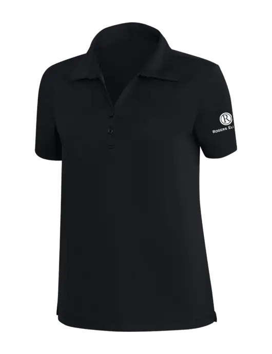 TravisMathew Black Womens Coto Performance Polo w/Rogers Electric Logo