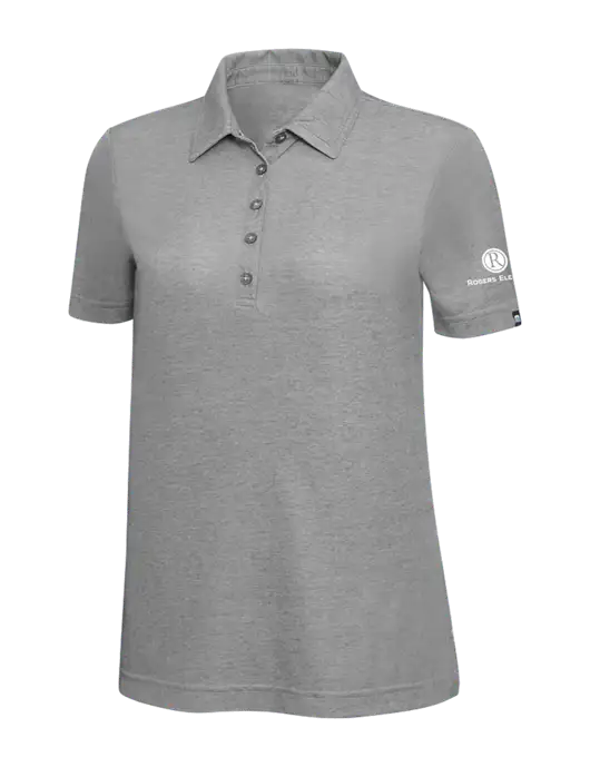 TravisMathew Grey Heather Womens Oceanside Polo w/Rogers Electric Logo