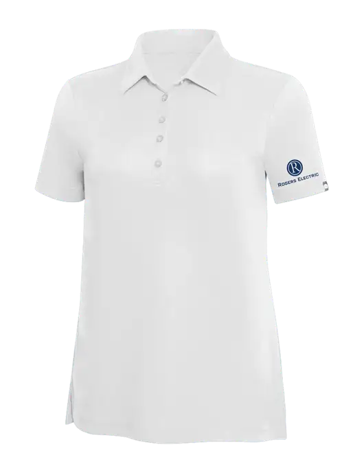 TravisMathew White Solid Womens Oceanside Polo w/Rogers Electric Logo
