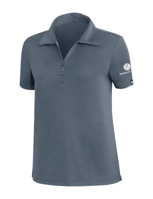 TravisMathew Dark Slate Blue Womens Coto Performance Polo w/Rogers Electric Logo
