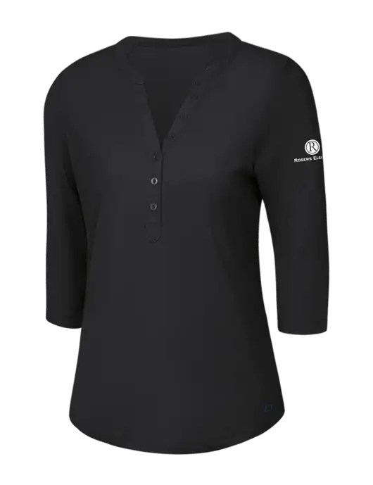 OGIO Blacktop Jewel Henley w/Rogers Electric Logo