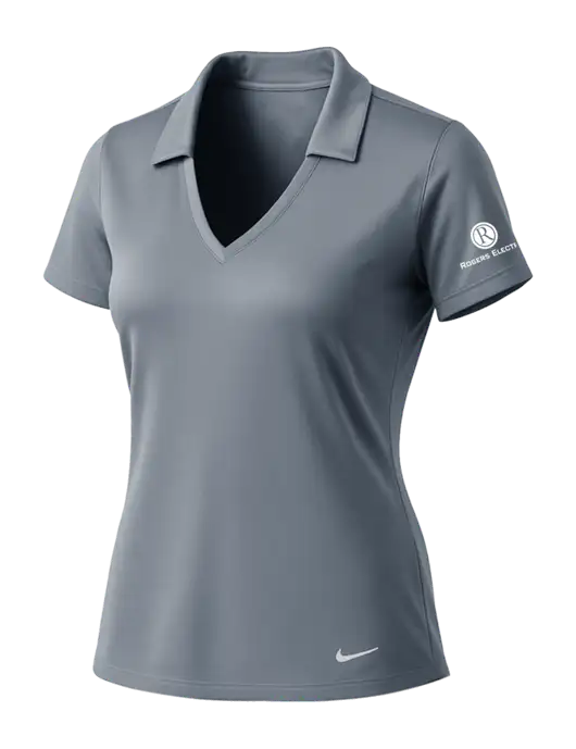 NIKE Medium Grey Womens Dri-Fit Vertical Mesh Polo w/Rogers Electric Logo