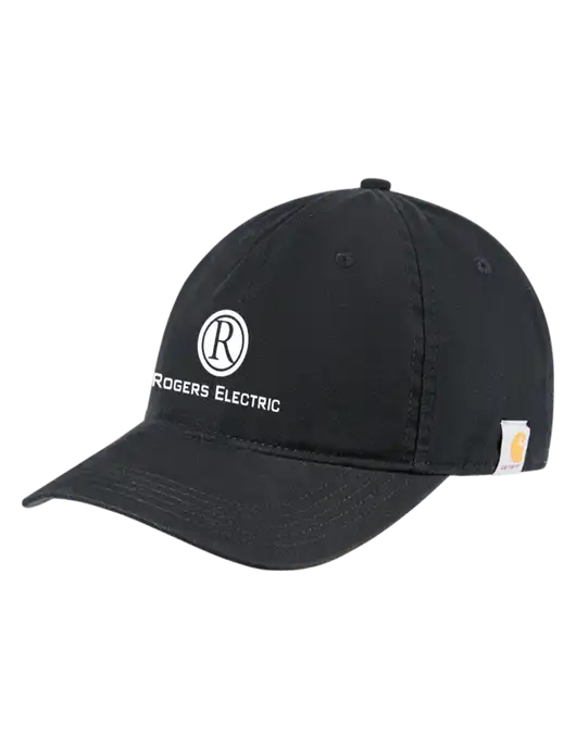 Carhartt Black Cotton Canvas Cap w/Rogers Electric Logo