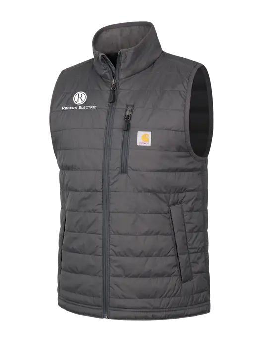 Carhartt Dark Grey Gilliam Vest w/Rogers Electric Logo