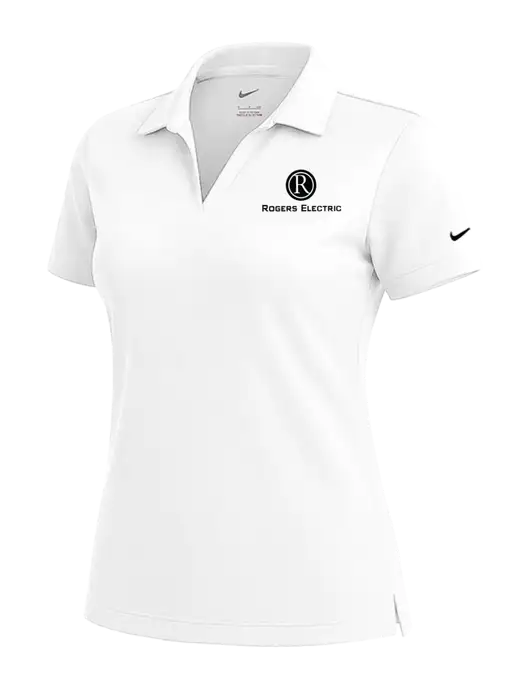 NIKE White Womens Dri-Fit Micro Pique Polo w/Rogers Electric Logo